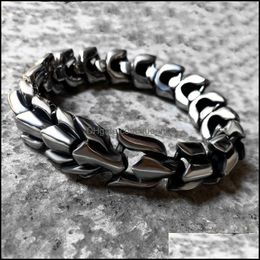 Charm Bracelets Dragon Bracelet Personality Retro Titanium Steel Keel Trendy Mens Handmade Jewelry Gift 796 Q2 Drop Delivery Dhne0