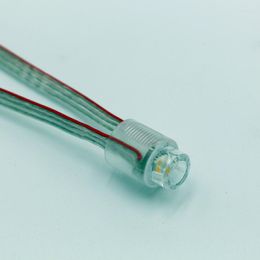 Strings 50pcs/strand DC5V 12mm Open Hole WS2814/SM16704 RGBW Led Smart Pixel Node With Clear Wire;IP68 Rated