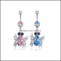 Navel Bell Button Rings D02891 3 Colours Clear Colour Nice Belly Ring Spider Style With Piercing Body Jewlery 218/5 T2 Drop Delivery Dhzkc