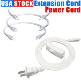 Led tubes AC Power Supply Cable US extension cord Adapter on / off switch plug For light bulb tube 1FT 2FT 3.3FT 4FT 5FT 6FeeT 6.6 FT 100 Pcs Usalight