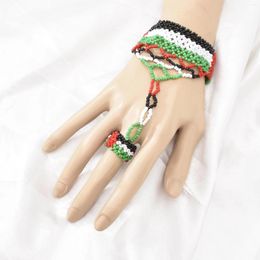 Bangle Pure Handmade Colour Rice Ball Resin Finger Bracelet Ethnic Handwear Suitable For Women's Christmas Party Jewellery Gifts