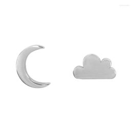 Stud Earrings 1 Pair Promotion Small Earring S925 Sterling Silver Cloud And Moon Shape Tiny