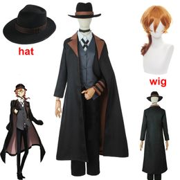 Costume Accessories Bungou Stray Dogs Men Women Nakahara Chuuya Cosplay Wig Hat Glove Jacket Pants Female Chuya Suit 230111