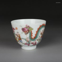 Cups Saucers Jingdezhen Ceramic Antique Porcelain Tea Cup Single Golden Bell Hand-painted Pastel Ancient Characters Pattern