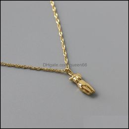 Pendant Necklaces 18K Gold Human Body Clavicle Necklace Personality Fashion Collar Statement Female Bijoux Jewelry Drop Delivery Pend Dhbfc