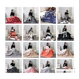 Blankets 16 Designs Letter Woolen Cashmere Blanket 135X170Cm Shawl Scarf Thick Soft Wool Warm Plaid Sofa Bed Decoration Air Conditio Dhxyn