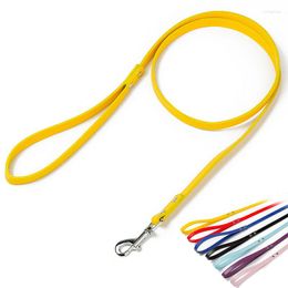 Dog Collars Leather Leash Concise Style PU Pet Puppy Walking For Small Medium Dogs Cat Leads Black Red Blue Pink Yellow