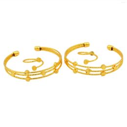 Necklace Earrings Set Can Open Dubai/African/Ethiopian Gold Color Bracelet&Ring Jewelry Lovers' Anniversary Gifts BOHEMIA Sweet