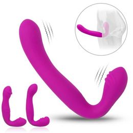 Masajeador de adultos Erótico consolador sin tirantes vibrador analging anal g spot doble pene final de pene juguetes lésbicos para adultos gay sexo mujer