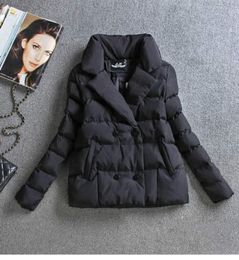 Women's Down Parkas Winter Women Jacket Coat Cotton Clothing Short Slim Ladies Warm Parka Black Sutdent Clothes 230111