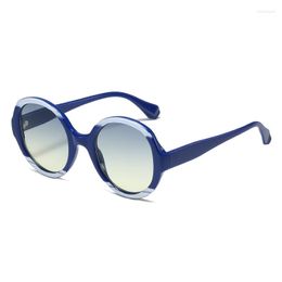 Sunglasses Ins Fashion Small Round Women Retro Punk Shades UV400 Men Clear Ocean Lens Trending Sun Glasses