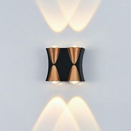 Wall Lamp Matte Black Gold Led Light Telescope Up Down Sconce For Home Decor Living Room Bedside Balcony Garden Porch 4W