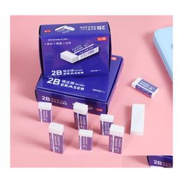 Erasers 30Pcs/Pack White 2B Pencil Rubber Ding Art Sketch Painting Eraser Student Correction Exam Writing Pvc Supplies School Statio Otbcp