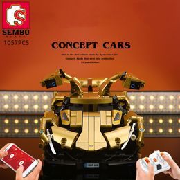 Blocks SEMBO 1057PCS RC Super Car Remote Control Racing Building App Controlled Hyper Sports Bricks DIY Gifts Toys 230111