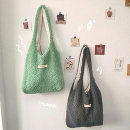 Evening Bags Youda Ladies Korean Version Fashion Plush Shoulder Bage Large Casual Reversible Capacity Shopper Corduroy Tote For Women