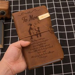 Jewelry Pouches Engraved Genuine Leather Journal To Wife Daughter Son Mom And Dad Notebook Diary Custom Message Quotes Gift Anniversary