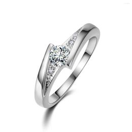 Wedding Rings Jewellery White Gold-color For Women CZ Zircon Jewelry Bijoux Engagement Bague Trendy 5 6 7 8 9 10 Top Quality