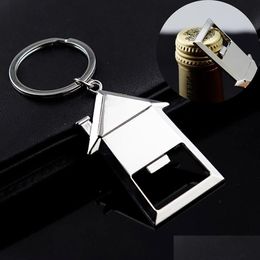 Openers House Shaped Bottle Opener Keychain Personalized Wedding Gifts Souvenirs Birthday Christmas For Guests Wholesale F0514 Drop Dhk4J