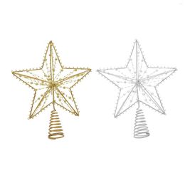 Christmas Decorations Star Tree Toppers Decorative Iron Shape With Shine Mini Balls For Holiday Or Home Decor