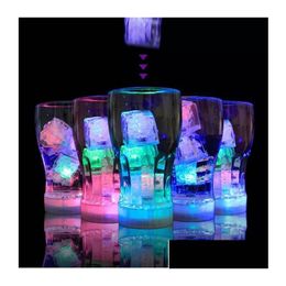 Bar Tools Flash Ice Cubes Wateractivated Led Light Put Into Water Drink Bars Wedding Birthday Christmas Festival Decor In Stock Drop Dh7N5