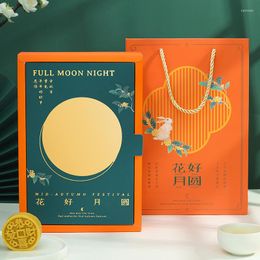 Gift Wrap 5pcs/lot Egg Yolk Crisp Moon Cake Packing Box Mid Autumn Festival High-grade Portable Bag Chinese Reunion