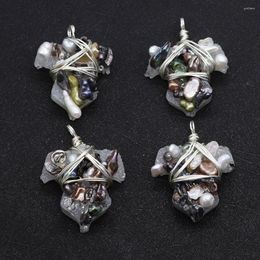 Pendant Necklaces Natural Pearl Resin Wire Winding Irregular Mother Of Fashion Charm Crystal Ladies Men Jewelry Making