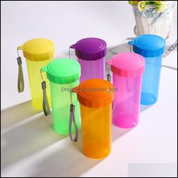 Water Bottles Portable Light Weight Practical Plastic Cup Drinking Bottle For Outdoor Sports Transparent Handy Drop Delivery Home Ga Dhv3B