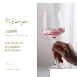 Wine Glasses Crystal Glass Bury Creative Goblet Highend Home Use 450Ml 6Pcs/Set Lead Drop Delivery Garden Kitchen Dining Bar Drinkwar Dh7Lt