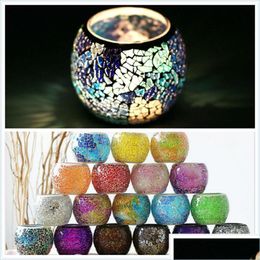 Candle Holders Mosaic Holder Crystal Glass Candlestick Wedding Votive Valentines Day Home Decoration Drop Delivery Garden Dh7Me