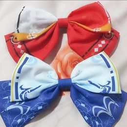 Hair Clips Barrettes Genshin Impact Yae Miko Big Bow Knotted Long Ribbon Chiffon pin for Girls Accessories band 230112