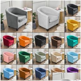 Chair Covers Ers Split Style Veet Tub With Cushion Er Removable High Stretch Club Sliper For Furniture Protector Drop Delivery Home Dh2Cw