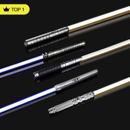 LED Light Sticks RGB Metal Lightsaber Laser Sword Sabre De Luz FOC Rave Weapon Duelling Flashing Toy 7 Colour Changing Kpop Lightstick 230111