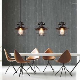 Pendant Lamps Black Minimalist Vintage Cage Lights Cafe/Bar/window/loft Lamp Multi Style Decoration Indoor Lighting E27