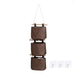 Storage Boxes Wardrobe Washable Hanging Bag Cotton Linen Closet Organizer Wall Door Pockets Bathroom Home Decor Detachable Foldable