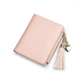 Wallets Women Cute Pink Pocket Purse Card Holder Tassel Wallet Lady Female Fashion Short Coin Burse Money Bag Bolsa Feminina Sac