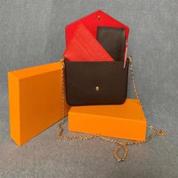 Pochette Felicie Crossbody handbag chain bags three-piece wallet card bag shoulder bag dinner messenger bag letter plaid handbag M284W