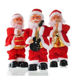 Christmas Decorations Creative Electric Santa Claus Singing Dancing Musical Instrument Year Gift For Children Toy Navidad Xmas Decor Dhaw1