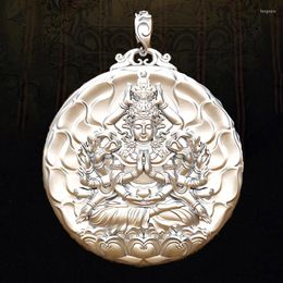 Pendant Necklaces TR Solid Thousand-handed Avalokitesvara Rat Life Buddha Men's Necklace Women's Amulet Jewellery Stainless Steel