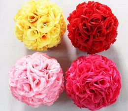 Decorative Flowers 20cm 5pcs Rose Kissing Ball Artificial Silk Flower For Wedding Party Holiday Venue Decoration