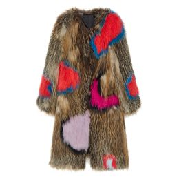 Women's Fur Faux Autumn Nature fur coat jacket Knit winter women Fashion Pattern Medium long section Coats 230111