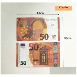 Other Festive Party Supplies 5Pack Fake Money Banknote 5 10 20 50 100 200 Us Dollar Euros Pound Realistic Toy Bar Props Currency M Dhq5B