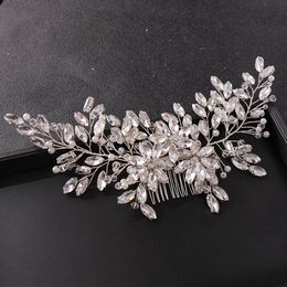 Wedding Hair Jewellery Handmade Silver Colour Rose Gold Tiara Combs Crystal Bridal Accessorie bands 230112