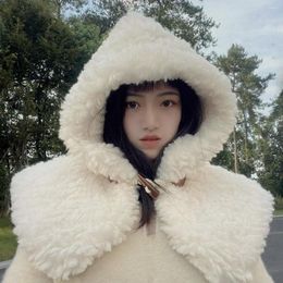 Berets Ins Winter Cute Selling Bear Ears Warm Hat Windproof Neck Scarf Cap Student Women Plus Cashmere