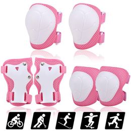 Knee Pads Elbow & Kids Set 6 In 1 Protective Gear Kit With Wrist Guards Children Safety Rollerblading Protector