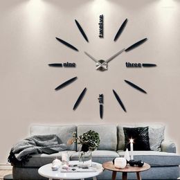 Wall Clocks DIY Clock Large Frameless Modern Design Watch Home Bedroom Decoration Gift Creative In Living Room
