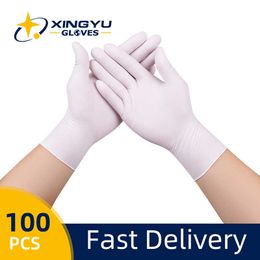 XINGYU Nitrile Gloves 100pcs Xingyu White Waterproof Allergy Free Food Grade Kitchen Disposable Work Safety