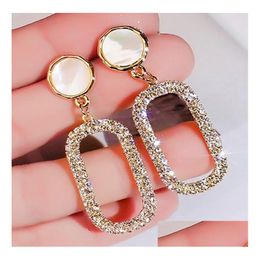 Dangle Chandelier Fashion Jewellery Geometric Ellipse Diamond Earrings Women Stud Drop Delivery Dh9Ei