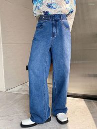 Herrenjeans ZCSMLL Herren Gerade Vintage Blau Koreanischer Trend Lässige Jeanshose mit weitem Bein Herbst Streetwear Lange Hose L7