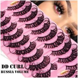 False Eyelashes Pairs Extension Eye Lashes Wispy Volume Fluffy Soft Russia Faux Mink Dd Curl Eyelashesfalse Gera22 Drop Delivery Hea Dhlrf