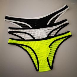 Underpants Waist Tight-fitting Sexy Underwear Men's Breathable Mesh Small Briefs Male Transparent Half-pack Buttock Narrow